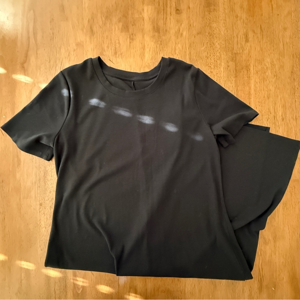 A New Day rib knit midi t-shirt dress, Black, Size 1X